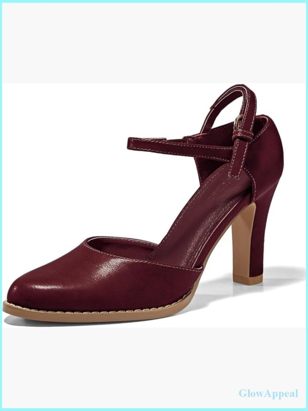 Chunky High Heel Pointed Toe Ankle Strap Pumps D'Orsay Party Heels